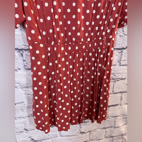 Torrid Polka Dot Ruched Tie Waist Short Sleeve Blouse Plus Size 3X - Picture 8 of 8